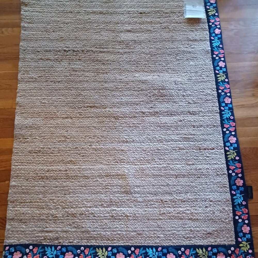 NWT Rifle Paper Company  Wildwood Jute Rug - 48" x 60"